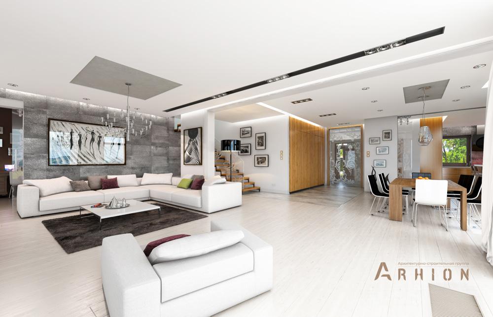 4. Проект двухэтажного дома в современном стиле с многоскатной кровлей, mp-206, площадью - 378 кв c мансардой, терассой, гаражом