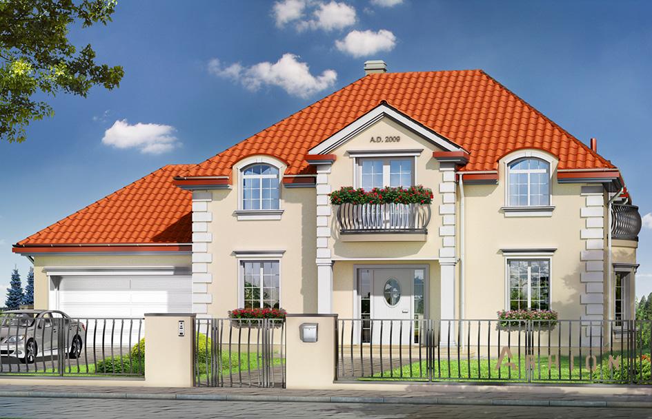 6. Проект одноэтажного дома в классическом стиле с многоскатной кровлей, mp-215, площадью - 314 кв c мансардой, терассой, балконом, гаражом, эркером, вторым светом