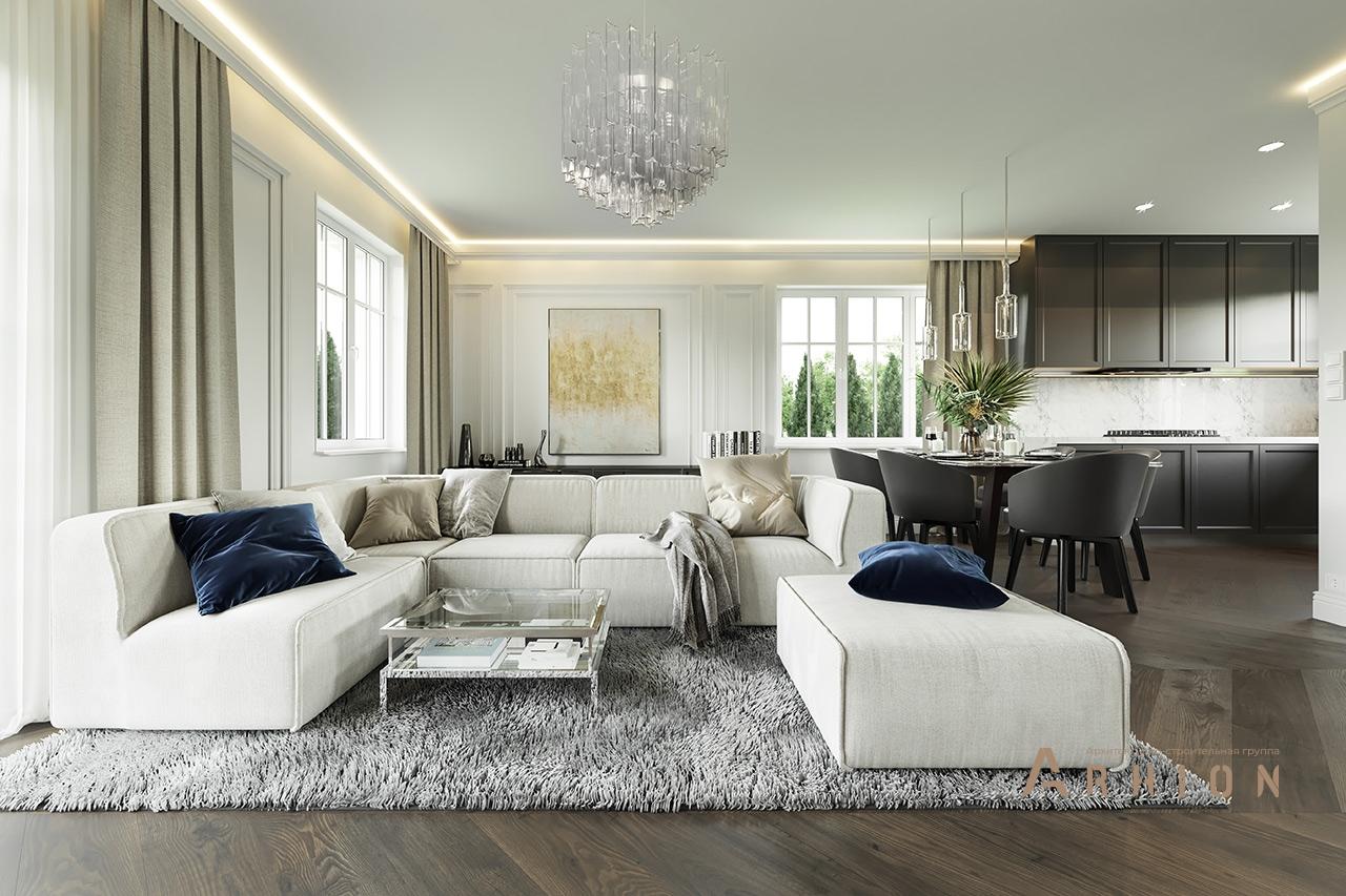 7. Проект двухэтажного дома в классическом стиле с четырехскатной, mp-217, площадью - 178 кв c терассой, балконом, гаражом