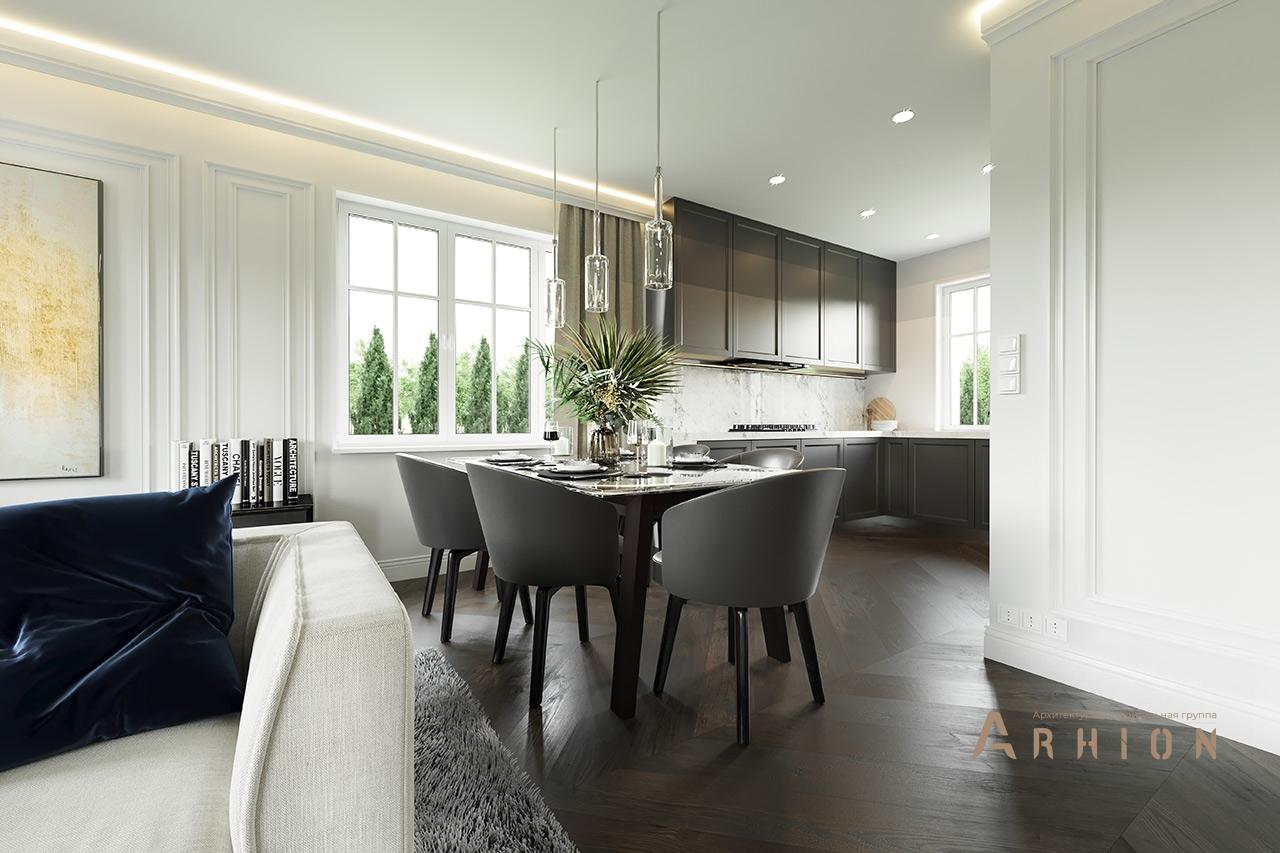 3. Проект двухэтажного дома в классическом стиле с четырехскатной, mp-217, площадью - 178 кв c терассой, балконом, гаражом