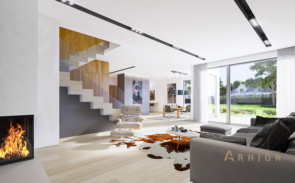 4. Проект двухэтажного дома в стиле Ллойда Райта (прерий) с четырехскатной, mp-235, площадью - 254 кв c терассой, балконом, гаражом