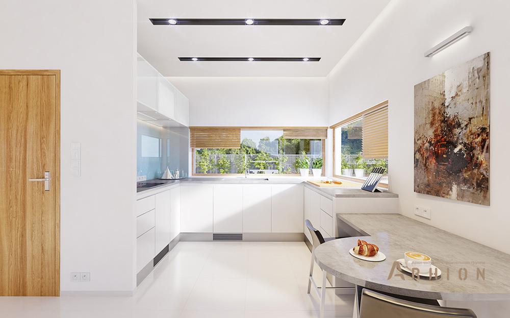 6. Проект двухэтажного дома в стиле Ллойда Райта (прерий) с четырехскатной, mp-235, площадью - 254 кв c терассой, балконом, гаражом