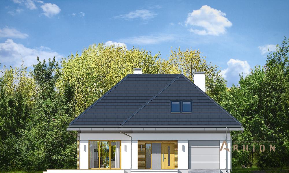 2. Проект одноэтажного дома в современном стиле с четырехскатной, mp-238, площадью - 190 кв c мансардой, терассой, гаражом