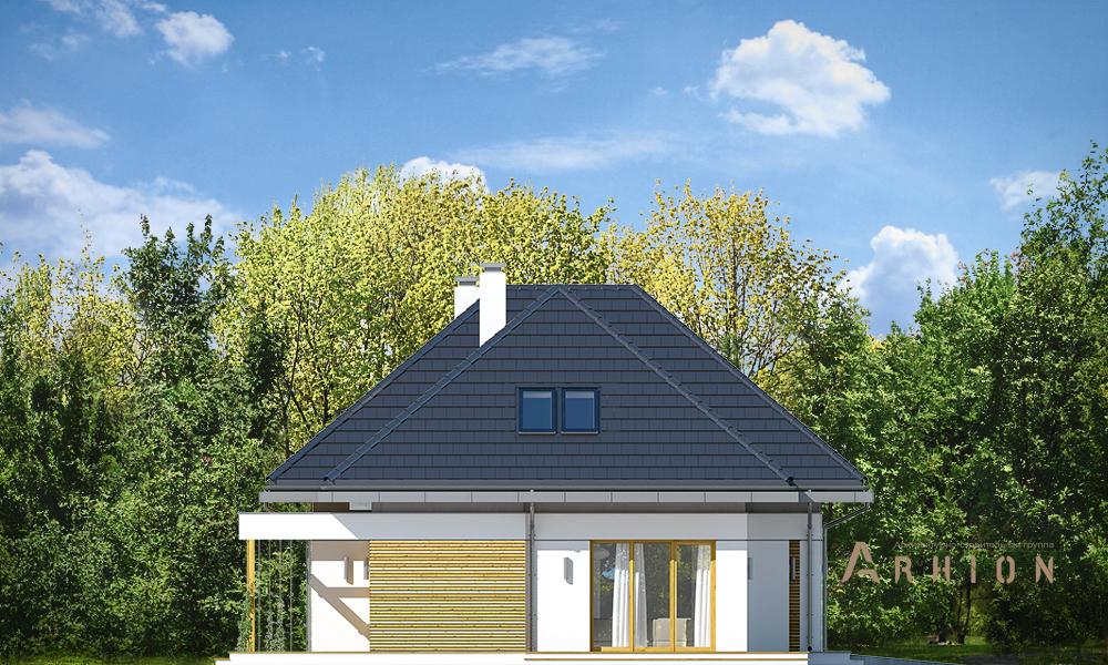 9. Проект одноэтажного дома в современном стиле с четырехскатной, mp-238, площадью - 190 кв c мансардой, терассой, гаражом