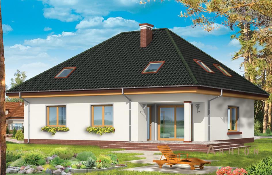 2. Проект одноэтажного дома в европейском стиле с многоскатной кровлей, mp-240, площадью - 282 кв c мансардой, терассой, гаражом