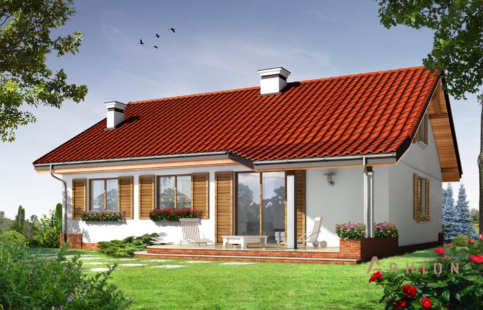 3. Проект одноэтажного дома в европейском стиле с многоскатной кровлей, mp-244, площадью - 120 кв c мансардой, терассой