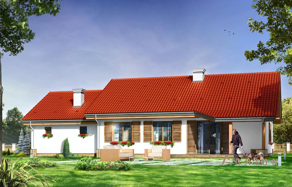 5. Проект одноэтажного дома в канадском стиле с двускатной кровлей, mp-246, площадью - 170 кв c мансардой, терассой, гаражом