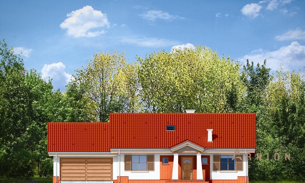 6. Проект одноэтажного дома в канадском стиле с двускатной кровлей, mp-246, площадью - 170 кв c мансардой, терассой, гаражом