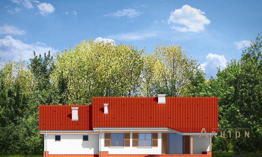 2. Проект одноэтажного дома в канадском стиле с двускатной кровлей, mp-246, площадью - 170 кв c мансардой, терассой, гаражом