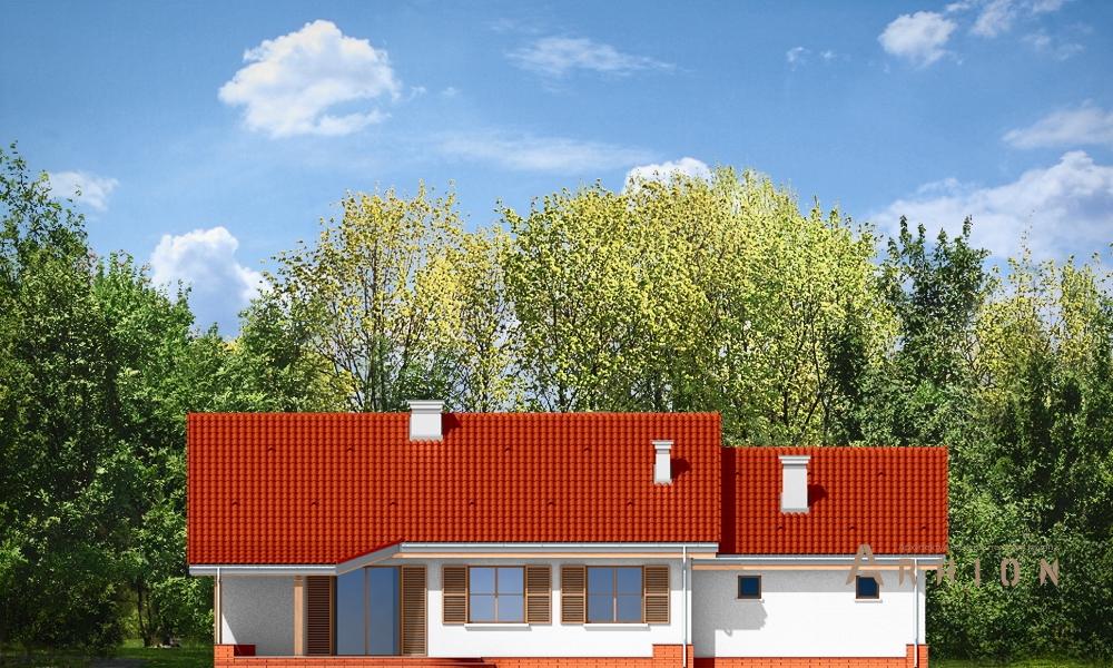 7. Проект одноэтажного дома в канадском стиле с двускатной кровлей, mp-246, площадью - 170 кв c мансардой, терассой, гаражом