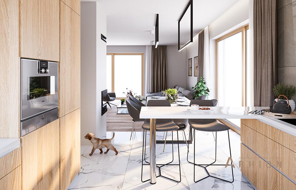 10. Проект одноэтажного дома в европейском стиле с двускатной кровлей, mp-256, площадью - 278 кв c терассой, гаражом