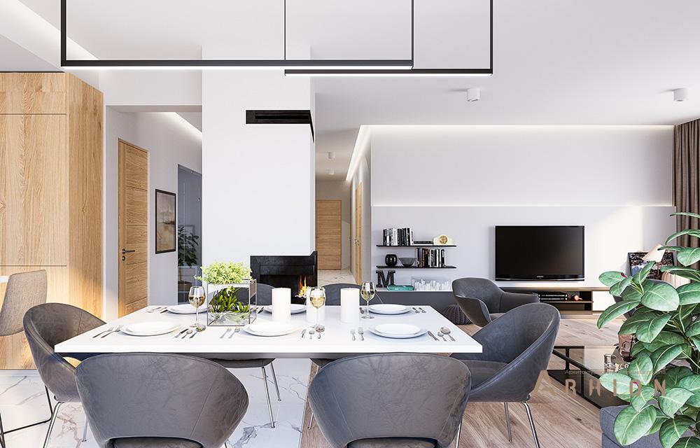 8. Проект одноэтажного дома в европейском стиле с двускатной кровлей, mp-256, площадью - 278 кв c терассой, гаражом