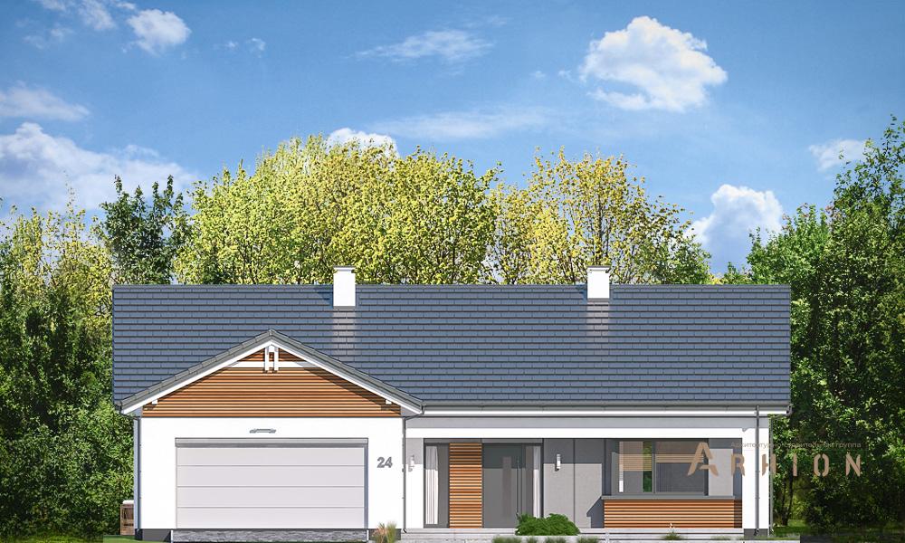 17. Проект одноэтажного дома в стиле хай-тек с плоской кровлей , mp-257, площадью - 247 кв c мансардой, терассой, гаражом