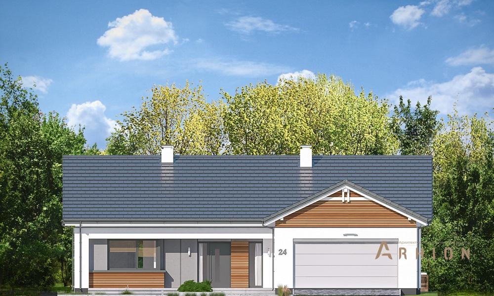 2. Проект одноэтажного дома в стиле хай-тек с плоской кровлей , mp-257, площадью - 247 кв c мансардой, терассой, гаражом