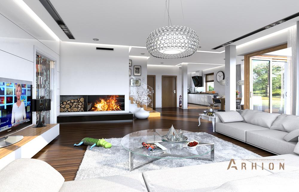 5. Проект двухэтажного дома в современном стиле с четырехскатной, mp-265, площадью - 240 кв c терассой, балконом, гаражом, эркером