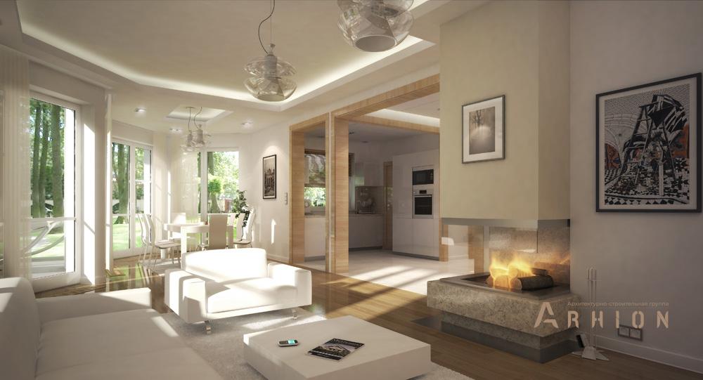 2. Проект одноэтажного дома в европейском стиле с двускатной кровлей, mp-268, площадью - 199 кв c мансардой, терассой, балконом, гаражом, эркером