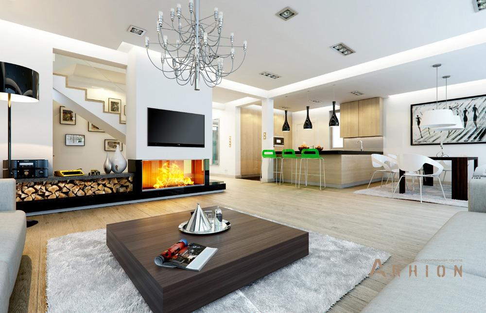 2. Проект одноэтажного дома в европейском стиле с двускатной кровлей, mp-275, площадью - 260 кв c мансардой, терассой, балконом, гаражом