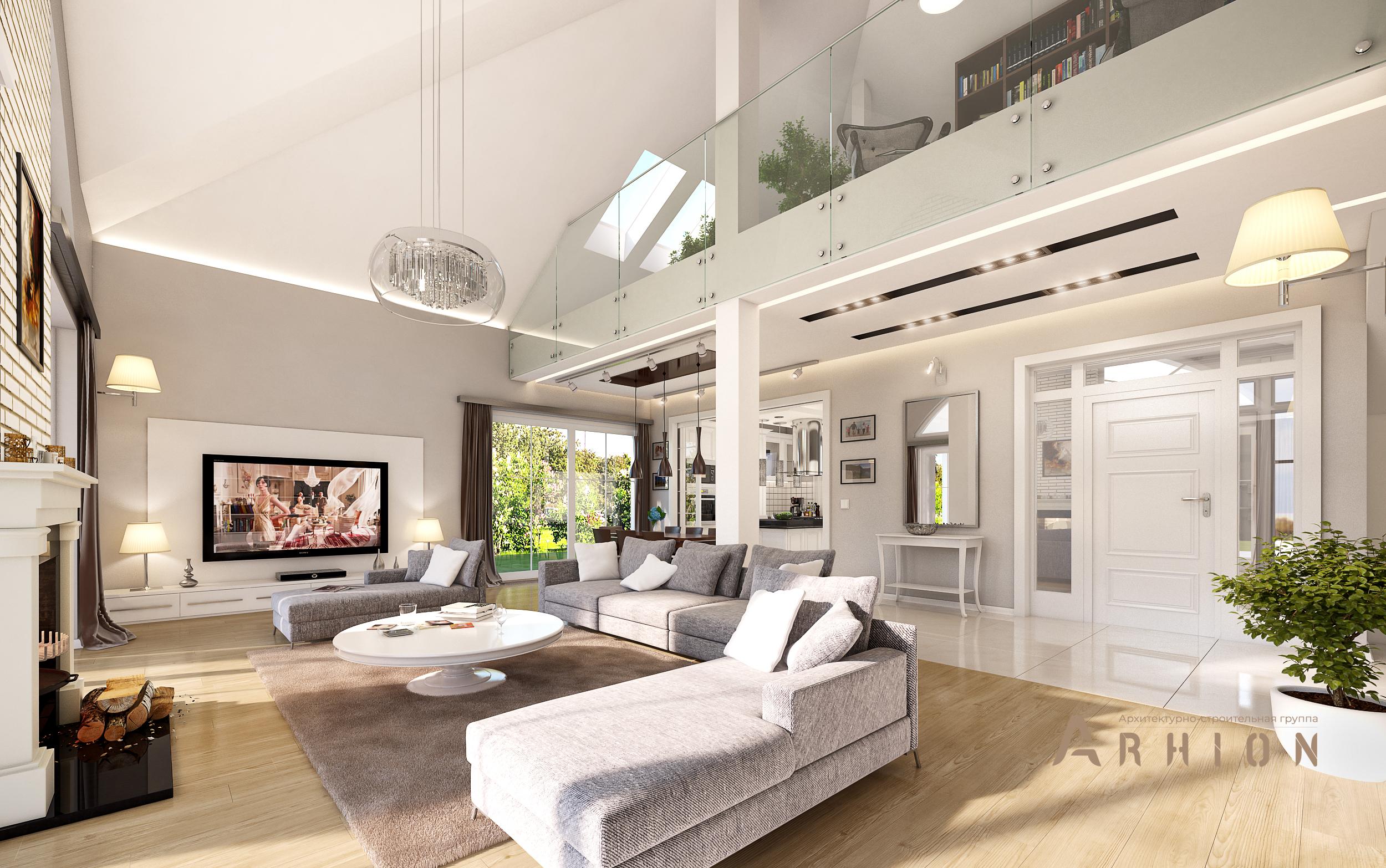 5. Проект одноэтажного дома в современном классическом стиле с четырехскатной, mp-280, площадью - 272 кв c мансардой, терассой, гаражом