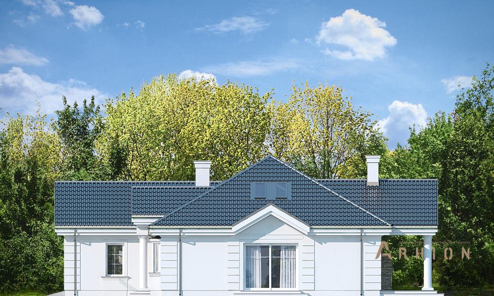 9. Проект одноэтажного дома в классическом стиле с четырехскатной, mp-285, площадью - 260 кв c мансардой, терассой, гаражом, вторым светом