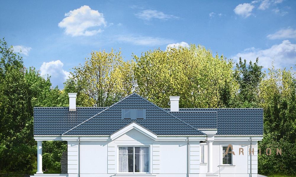 7. Проект одноэтажного дома в классическом стиле с четырехскатной, mp-285, площадью - 260 кв c мансардой, терассой, гаражом, вторым светом