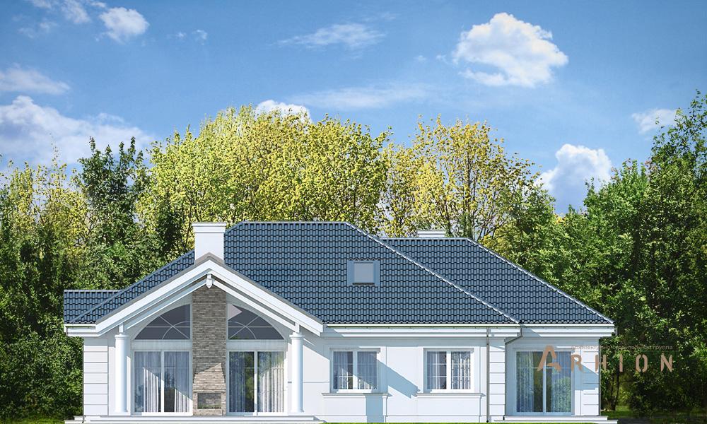 8. Проект одноэтажного дома в классическом стиле с четырехскатной, mp-285, площадью - 260 кв c мансардой, терассой, гаражом, вторым светом