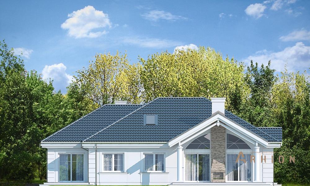 3. Проект одноэтажного дома в классическом стиле с четырехскатной, mp-285, площадью - 260 кв c мансардой, терассой, гаражом, вторым светом