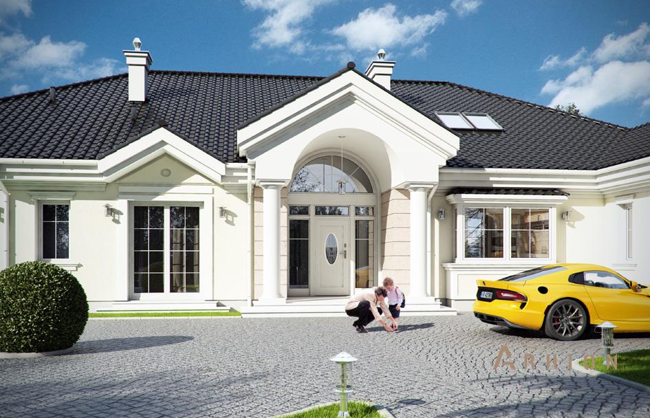 7. Проект одноэтажного дома в американском стиле с многоскатной кровлей, mp-286, площадью - 385 кв c мансардой, терассой, гаражом, эркером, вторым светом