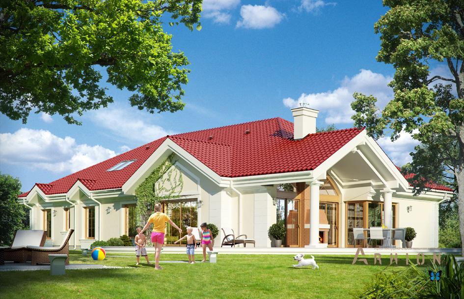 7. Проект одноэтажного дома в классическом стиле с многоскатной кровлей, mp-287, площадью - 367 кв c мансардой, терассой, гаражом, вторым светом