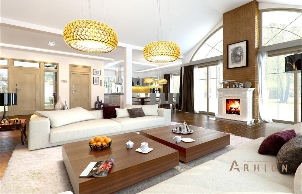 6. Проект одноэтажного дома в классическом стиле с многоскатной кровлей, mp-287, площадью - 367 кв c мансардой, терассой, гаражом, вторым светом