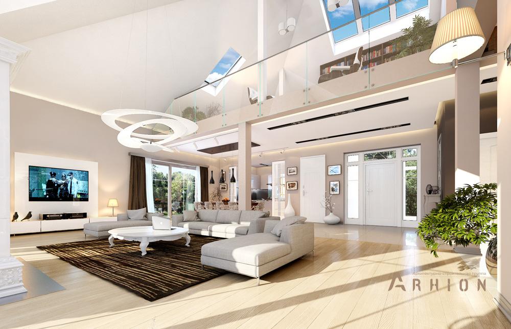 2. Проект одноэтажного дома в классическом стиле с многоскатной кровлей, mp-288, площадью - 472 кв c цокольным этажом, мансардой, гаражом, вторым светом