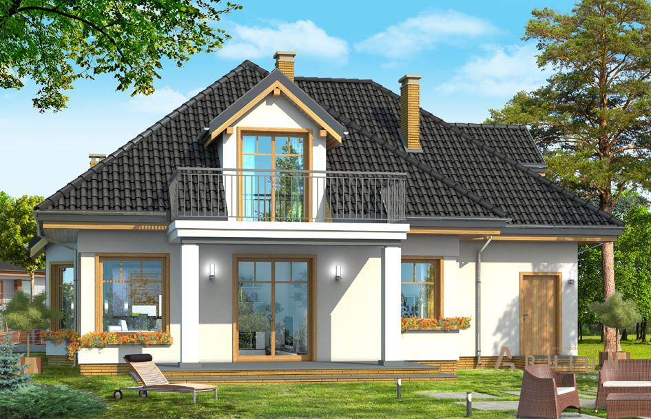 2. Проект одноэтажного дома в прованском стиле с многоскатной кровлей, mp-305, площадью - 235 кв c мансардой, терассой, балконом, гаражом, эркером