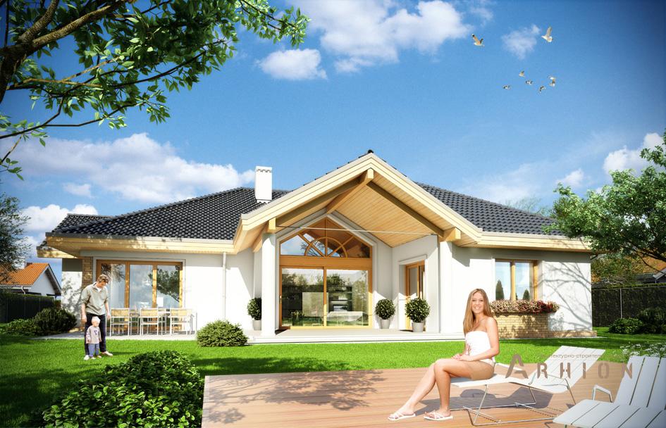 4. Проект одноэтажного дома в европейском стиле с многоскатной кровлей, mp-315, площадью - 299 кв c мансардой, терассой, гаражом, эркером, вторым светом