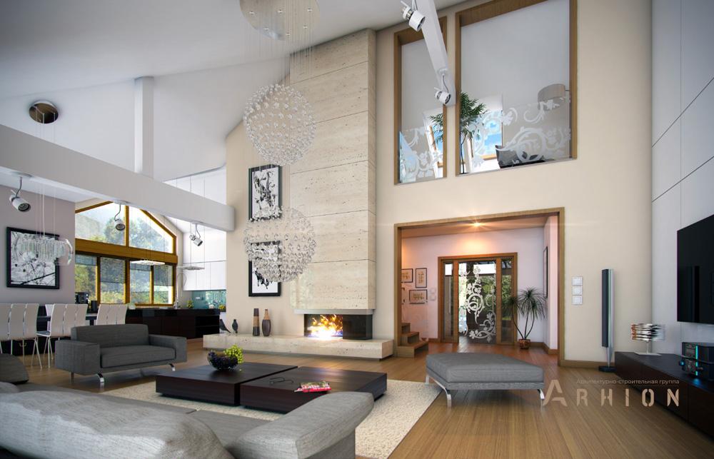 5. Проект одноэтажного дома в европейском стиле с многоскатной кровлей, mp-315, площадью - 299 кв c мансардой, терассой, гаражом, эркером, вторым светом