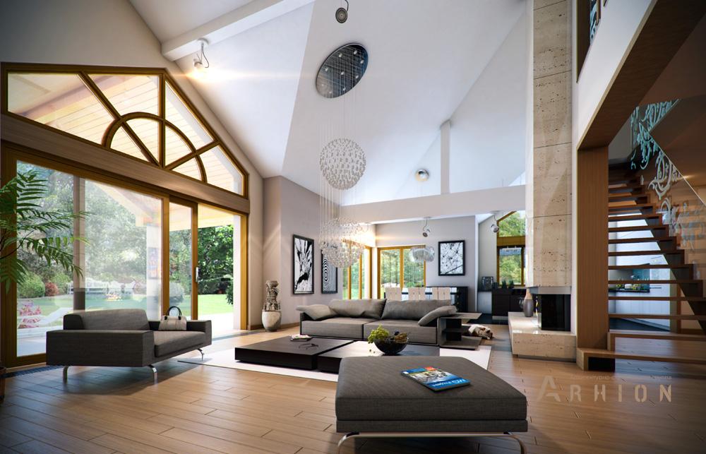 3. Проект одноэтажного дома в европейском стиле с многоскатной кровлей, mp-315, площадью - 299 кв c мансардой, терассой, гаражом, эркером, вторым светом