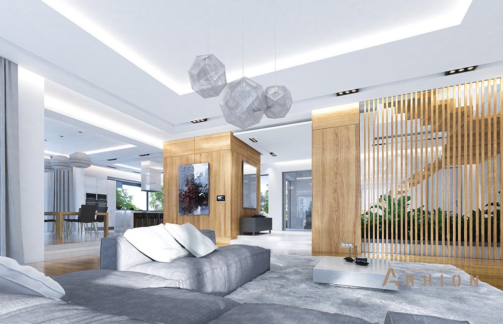 9. Проект двухэтажного дома в стиле Ллойда Райта (прерий) с четырехскатной, mp-320, площадью - 703 кв c терассой, балконом, гаражом