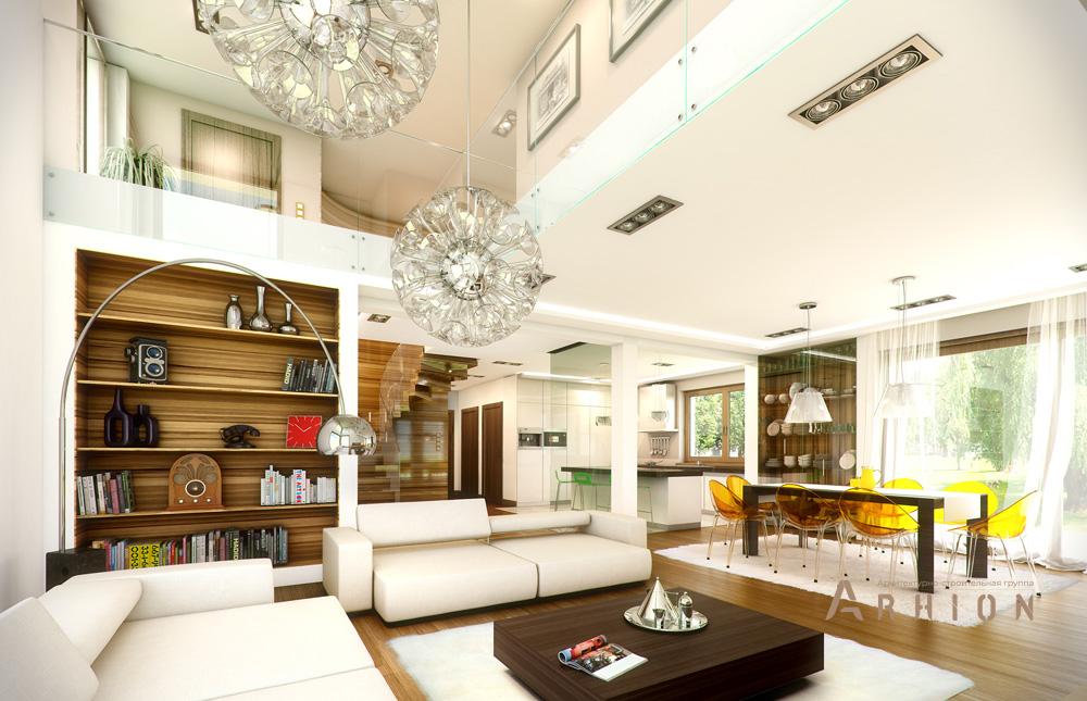 2. Проект двухэтажного дома в современном стиле с многоскатной кровлей, mp-325, площадью - 318 кв c терассой, балконом, гаражом, вторым светом