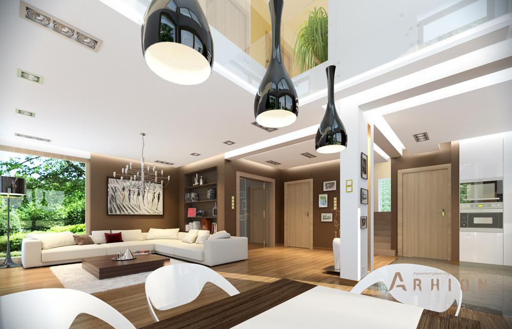 4. Проект двухэтажного дома в современном стиле с многоскатной кровлей, mp-326, площадью - 217 кв c терассой, балконом, гаражом, вторым светом