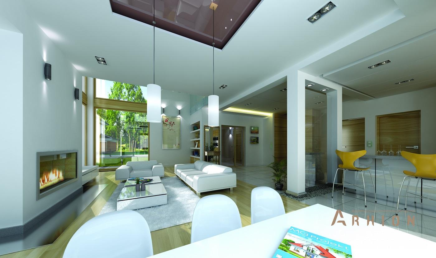 7. Проект двухэтажного дома в современном стиле с многоскатной кровлей, mp-327, площадью - 240 кв c терассой, балконом, гаражом, вторым светом