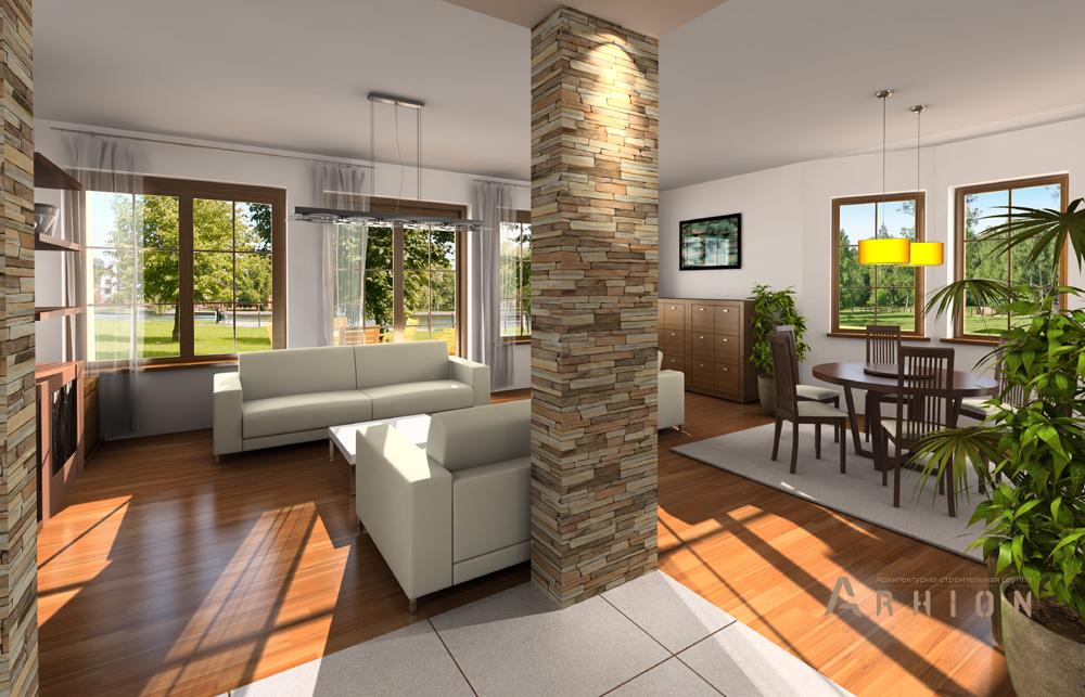 3. Проект одноэтажного дома в прованском стиле с многоскатной кровлей, mp-335, площадью - 220 кв c мансардой, терассой, балконом, гаражом, эркером