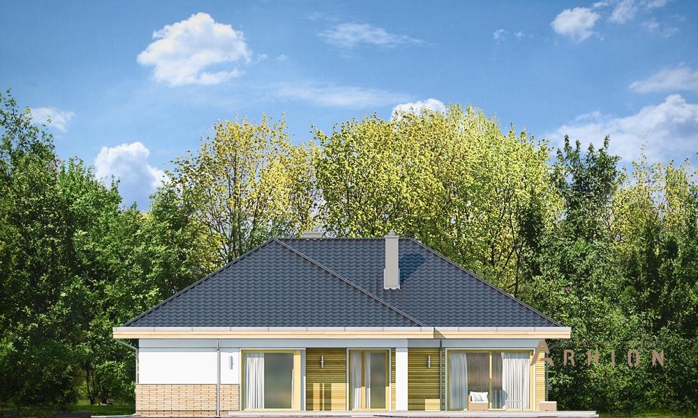 7. Проект одноэтажного дома в современном стиле с четырехскатной, mp-354, площадью - 238 кв c терассой, гаражом