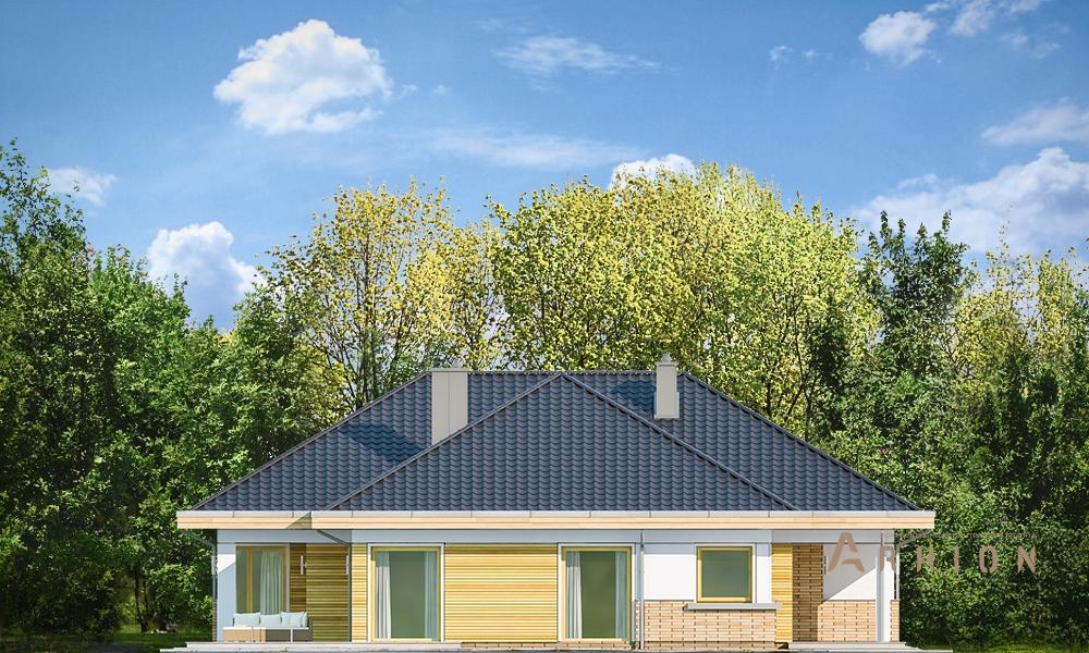 8. Проект одноэтажного дома в современном стиле с четырехскатной, mp-354, площадью - 238 кв c терассой, гаражом