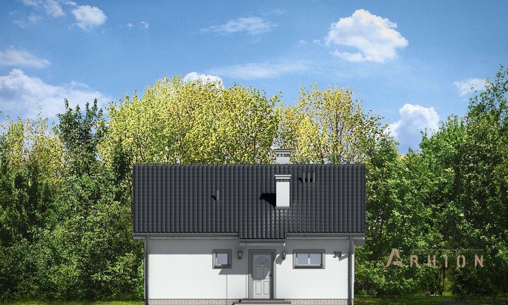 2. Проект одноэтажного дома в канадском стиле с двускатной кровлей, mp-375, площадью - 90 кв c терассой