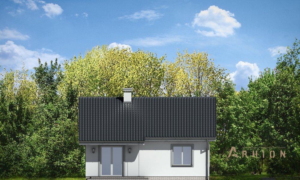 5. Проект одноэтажного дома в канадском стиле с двускатной кровлей, mp-375, площадью - 90 кв c терассой