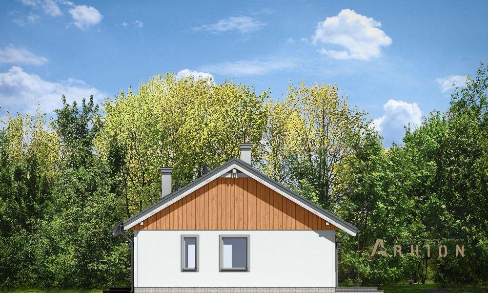 11. Проект одноэтажного дома в канадском стиле с двускатной кровлей, mp-375, площадью - 90 кв c терассой