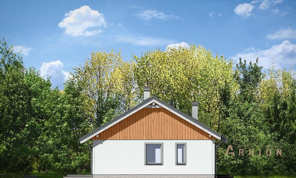 7. Проект одноэтажного дома в канадском стиле с двускатной кровлей, mp-375, площадью - 90 кв c терассой