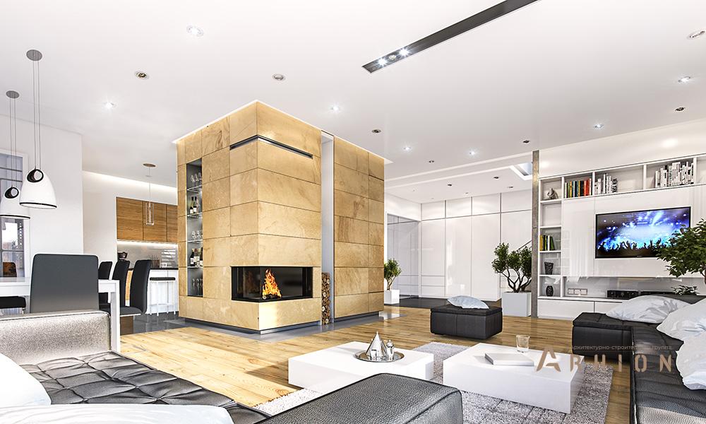 6. Проект двухэтажного дома в современном стиле с многоскатной кровлей, mp-379, площадью - 394 кв c терассой, гаражом