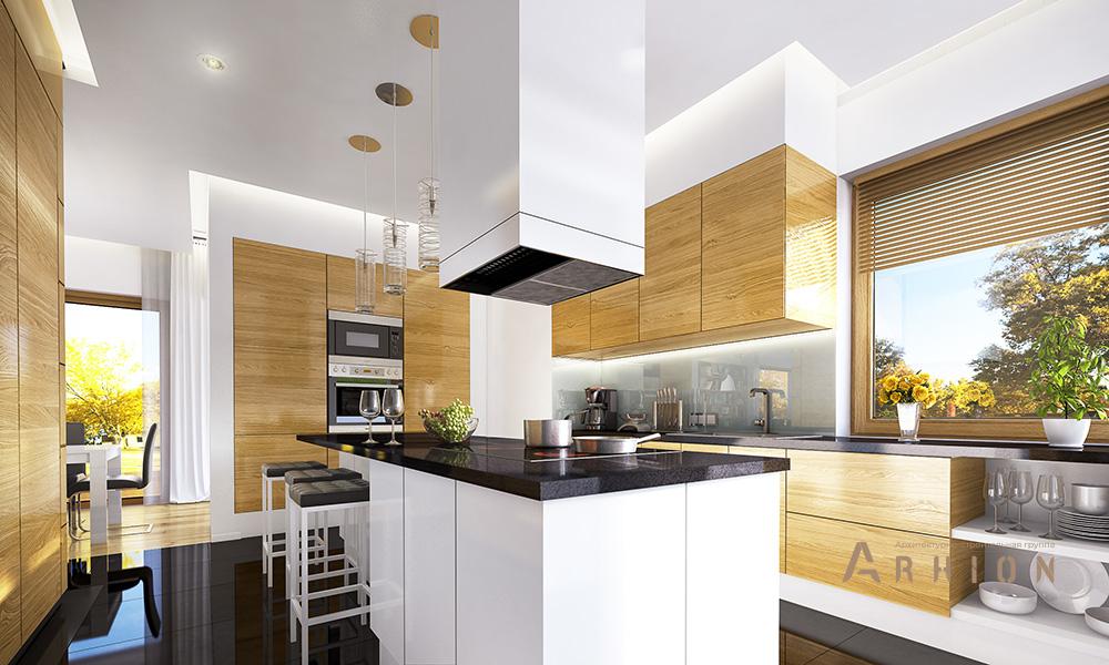 10. Проект двухэтажного дома в современном стиле с многоскатной кровлей, mp-379, площадью - 394 кв c терассой, гаражом