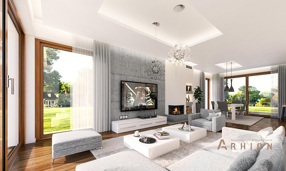 5. Проект двухэтажного дома в современном стиле с четырехскатной, mp-386, площадью - 207 кв c терассой, гаражом