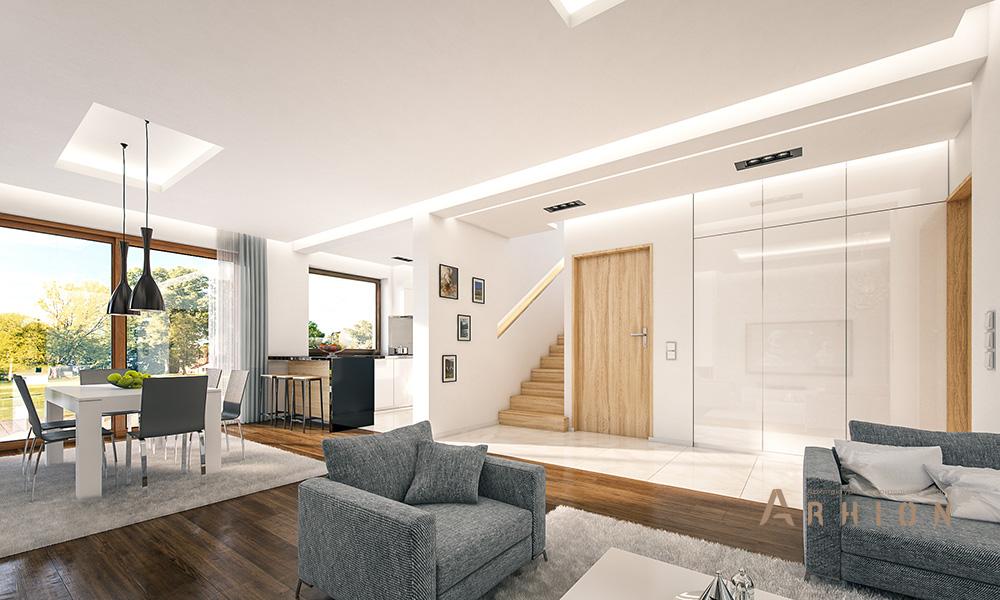 3. Проект двухэтажного дома в современном стиле с четырехскатной, mp-386, площадью - 207 кв c терассой, гаражом