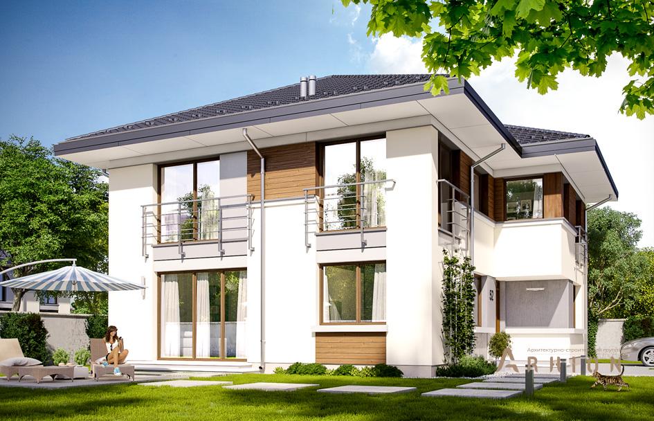 3. Проект двухэтажного дома в современном стиле с четырехскатной, mp-387, площадью - 229 кв